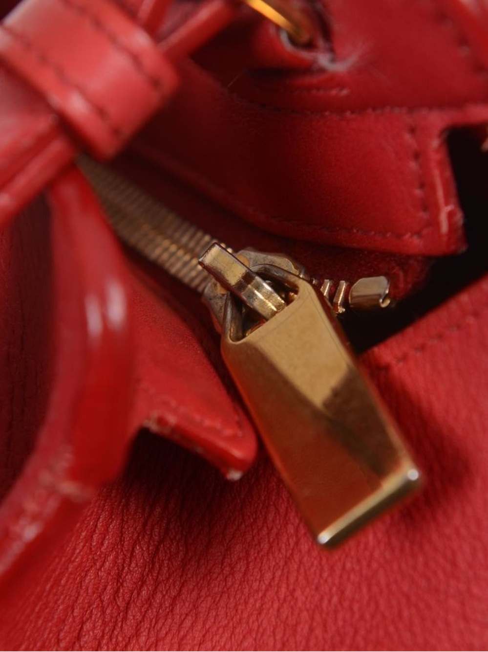 ♥️Saint Laurent Paris Cabas Red Leather 'Y' Top-Handle Satchel♥️ - Picture 13 of 16